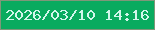 文字の大きさ：1、枠の色：7f9779、背景の色：09ab5f、文字の色：d2f6eb 無料ブログパーツのブログ時計