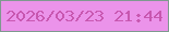 文字の大きさ：1、枠の色：7f998f、背景の色：eb93ea、文字の色：c857b0 無料ブログパーツのブログ時計