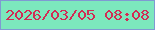 文字の大きさ：2、枠の色：7f9ad2、背景の色：7ce8bd、文字の色：d22b54 無料ブログパーツのブログ時計