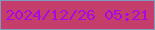 文字の大きさ：5、枠の色：7f9cc0、背景の色：c53e6b、文字の色：a60ae2 無料ブログパーツのブログ時計