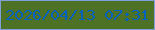 文字の大きさ：2、枠の色：7fa0db、背景の色：4d7226、文字の色：0462bd 無料ブログパーツのブログ時計