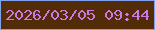 文字の大きさ：1、枠の色：7fa1ee、背景の色：522b07、文字の色：cd79e5 無料ブログパーツのブログ時計