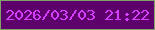 文字の大きさ：5、枠の色：7fa269、背景の色：5d006b、文字の色：d63dfe 無料ブログパーツのブログ時計