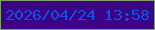 文字の大きさ：1、枠の色：7fa26a、背景の色：3b0487、文字の色：114fe6 無料ブログパーツのブログ時計