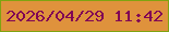 文字の大きさ：5、枠の色：7fa311、背景の色：df923c、文字の色：810455 無料ブログパーツのブログ時計
