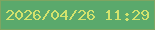 文字の大きさ：5、枠の色：7fa561、背景の色：5aa96c、文字の色：d2e36d 無料ブログパーツのブログ時計