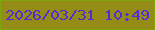 文字の大きさ：2、枠の色：7fa70b、背景の色：958c18、文字の色：522dd7 無料ブログパーツのブログ時計