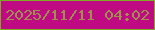 文字の大きさ：5、枠の色：7fab24、背景の色：bf0a84、文字の色：9f904e 無料ブログパーツのブログ時計