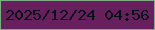 文字の大きさ：2、枠の色：7fab87、背景の色：681f5d、文字の色：061213 無料ブログパーツのブログ時計
