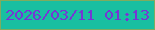 文字の大きさ：2、枠の色：7fac5e、背景の色：19bfa1、文字の色：7736d4 無料ブログパーツのブログ時計
