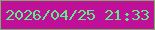 文字の大きさ：4、枠の色：7fac6c、背景の色：c00f99、文字の色：5dee81 無料ブログパーツのブログ時計