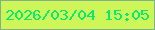文字の大きさ：3、枠の色：7fb286、背景の色：cff659、文字の色：05eb73 無料ブログパーツのブログ時計