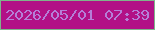 文字の大きさ：1、枠の色：7fb58b、背景の色：b21186、文字の色：b57ed8 無料ブログパーツのブログ時計