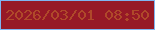 文字の大きさ：1、枠の色：7fb5f0、背景の色：961926、文字の色：af492a 無料ブログパーツのブログ時計