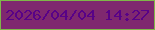 文字の大きさ：4、枠の色：7fb749、背景の色：7f286f、文字の色：580287 無料ブログパーツのブログ時計