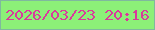 文字の大きさ：2、枠の色：7fb99e、背景の色：8cf078、文字の色：da399c 無料ブログパーツのブログ時計