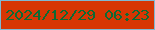 文字の大きさ：5、枠の色：7fb9d2、背景の色：d73603、文字の色：0e6a34 無料ブログパーツのブログ時計