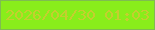 文字の大きさ：3、枠の色：7fbc51、背景の色：89ed1b、文字の色：c4cf2f 無料ブログパーツのブログ時計