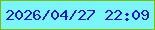 文字の大きさ：3、枠の色：7fbd00、背景の色：7af5fc、文字の色：1f1ac4 無料ブログパーツのブログ時計