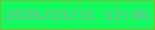 文字の大きさ：5、枠の色：7fbf2d、背景の色：13f95f、文字の色：75bd9c 無料ブログパーツのブログ時計