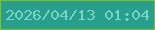 文字の大きさ：4、枠の色：7fc224、背景の色：289f8d、文字の色：75d4c6 無料ブログパーツのブログ時計