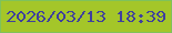 文字の大きさ：1、枠の色：7fc25b、背景の色：a4c629、文字の色：3f409d 無料ブログパーツのブログ時計