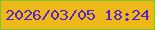 文字の大きさ：3、枠の色：7fc32d、背景の色：edb919、文字の色：5a22c9 無料ブログパーツのブログ時計