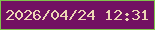 文字の大きさ：5、枠の色：7fc44c、背景の色：721162、文字の色：edd5b5 無料ブログパーツのブログ時計