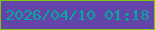文字の大きさ：5、枠の色：7fc604、背景の色：6444a8、文字の色：03a99b 無料ブログパーツのブログ時計