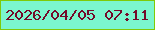 文字の大きさ：3、枠の色：7fca08、背景の色：7bf6ce、文字の色：740a29 無料ブログパーツのブログ時計