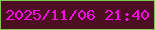文字の大きさ：5、枠の色：7fca4e、背景の色：4c0f22、文字の色：f80ce5 無料ブログパーツのブログ時計