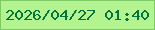文字の大きさ：5、枠の色：7fca65、背景の色：b4f490、文字の色：04743d 無料ブログパーツのブログ時計