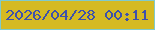 文字の大きさ：3、枠の色：7fcacc、背景の色：d5ba22、文字の色：3d51ab 無料ブログパーツのブログ時計
