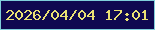 文字の大きさ：3、枠の色：7fceda、背景の色：0f0850、文字の色：eae074 無料ブログパーツのブログ時計