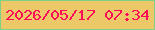 文字の大きさ：2、枠の色：7fcf87、背景の色：ecc869、文字の色：fd0c58 無料ブログパーツのブログ時計