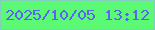 文字の大きさ：3、枠の色：7fcfbc、背景の色：5cfa74、文字の色：5b62f7 無料ブログパーツのブログ時計