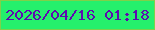 文字の大きさ：5、枠の色：7fd149、背景の色：25f06c、文字の色：5e0aaf 無料ブログパーツのブログ時計