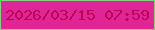 文字の大きさ：3、枠の色：7fd382、背景の色：e02695、文字の色：be0459 無料ブログパーツのブログ時計