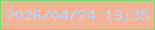 文字の大きさ：4、枠の色：7fd870、背景の色：f1b596、文字の色：b9cfff 無料ブログパーツのブログ時計