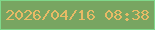 文字の大きさ：2、枠の色：7fd88a、背景の色：78a561、文字の色：e7ba66 無料ブログパーツのブログ時計