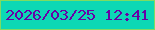 文字の大きさ：2、枠の色：7fdc62、背景の色：0dd8b5、文字の色：6802a6 無料ブログパーツのブログ時計