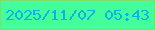 文字の大きさ：4、枠の色：7fde6c、背景の色：45fe9b、文字の色：07b4e7 無料ブログパーツのブログ時計