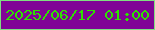 文字の大きさ：2、枠の色：7fdf81、背景の色：800396、文字の色：2ee000 無料ブログパーツのブログ時計