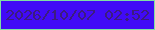 文字の大きさ：5、枠の色：7fdfa2、背景の色：410af6、文字の色：3c1c7f 無料ブログパーツのブログ時計