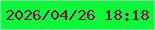 文字の大きさ：1、枠の色：7fe0a4、背景の色：0af938、文字の色：8c0a4e 無料ブログパーツのブログ時計