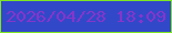 文字の大きさ：2、枠の色：7fe623、背景の色：3149c9、文字の色：8635cb 無料ブログパーツのブログ時計