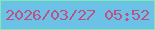 文字の大きさ：3、枠の色：7feaad、背景の色：6cc2e6、文字の色：ba5384 無料ブログパーツのブログ時計