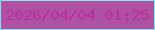 文字の大きさ：5、枠の色：7feaea、背景の色：b151a3、文字の色：b52f9f 無料ブログパーツのブログ時計
