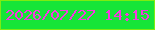 文字の大きさ：5、枠の色：7fec11、背景の色：17e538、文字の色：f739e1 無料ブログパーツのブログ時計