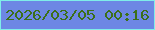 文字の大きさ：1、枠の色：7fede9、背景の色：6d87e4、文字の色：3c6f18 無料ブログパーツのブログ時計